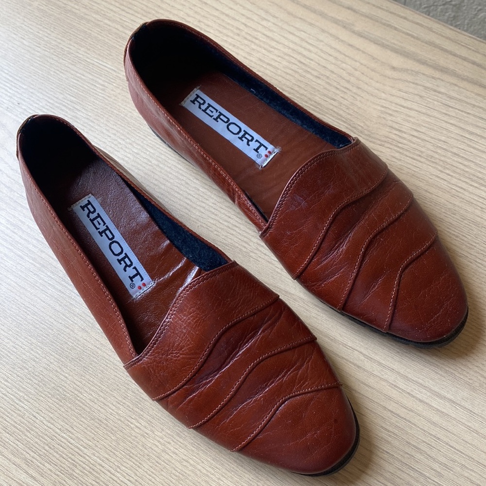 Vintage Women’s Loafers Leather Brown size 10 90s 80s Report - Picture 8 of 17